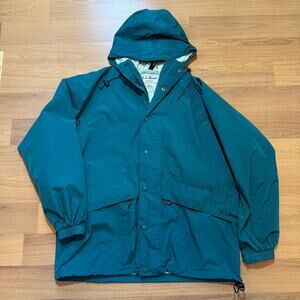 Men's Vintage L.L. Bean Green Stowaway Gore-Tex Hooded Shell Jacket Sz Medium